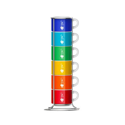 BIALETTI SET 6CUPS STACKABLE COLOURS