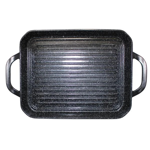 ELO RECTANGULAR ROASTER WITH BBQ-RIDGES 41X26CM BELUGO
