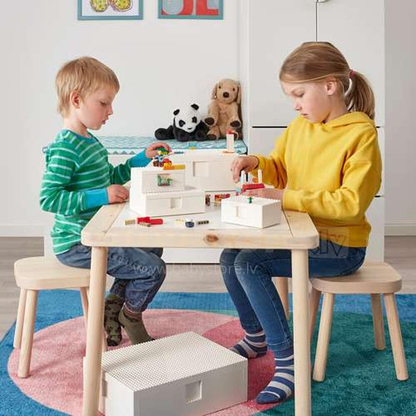 IKEA BYGGLEK LEGO BOX WITH LID SET OF 3, WHITE