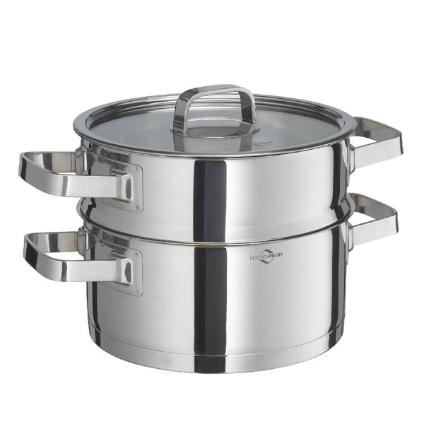 KUECHENPROFI SAN EMO POT & LID, STEAMING INSERT 20CM 3L