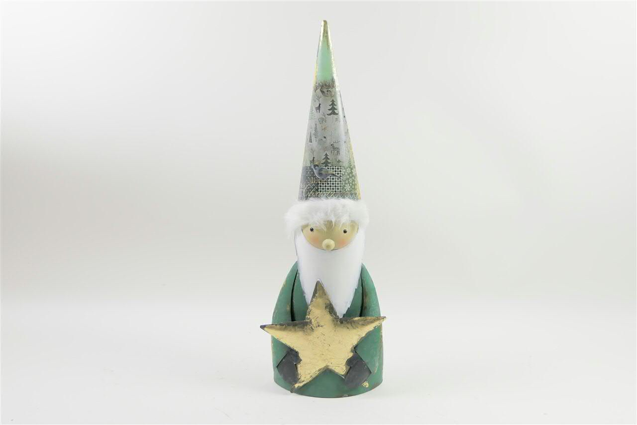 KLOCKE SANTA METAL D20H57CM GOLD/MINT