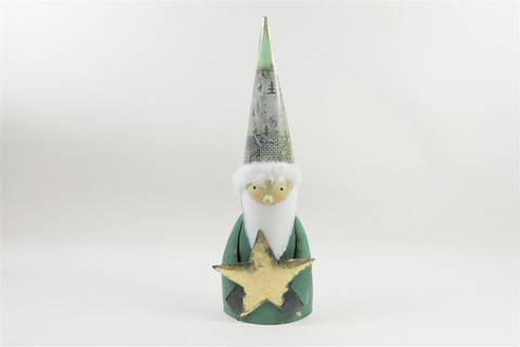KLOCKE SANTA METAL D20H57CM GOLD/MINT