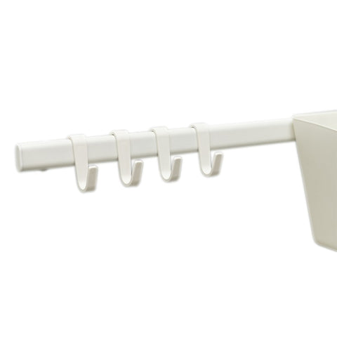 IKEA SUNNERSTA RAIL WITH 4 HOOKS AND 2 CONTAINERS WHITE