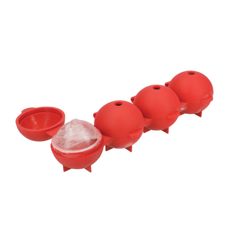 COLOUR WORKS ICE BALL MAKER SILICONE RED