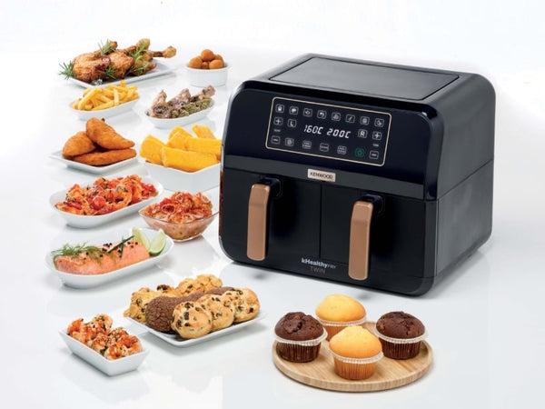 KENWOOD DUAL AIR FRYER 8L BLK+COPPER 1700W