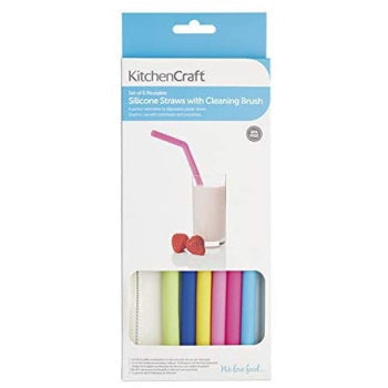 KITCHENCRAFT SILICONE BENDY STRAW & BRUSH SET