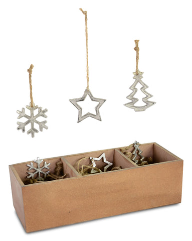 ORNAMENT FOR HANGING IN 35X17X8,5CM SILVER