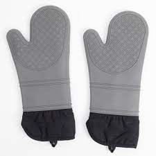 HUMBLE & MASH SILICONE OVEN GLOVES,SET 2 CHARCOAL