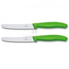 VICTORINOX STEAK KNIFE 2PC GREEN