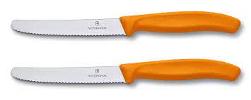 VICTORINOX STEAK KNIFE 2PC ORANGE