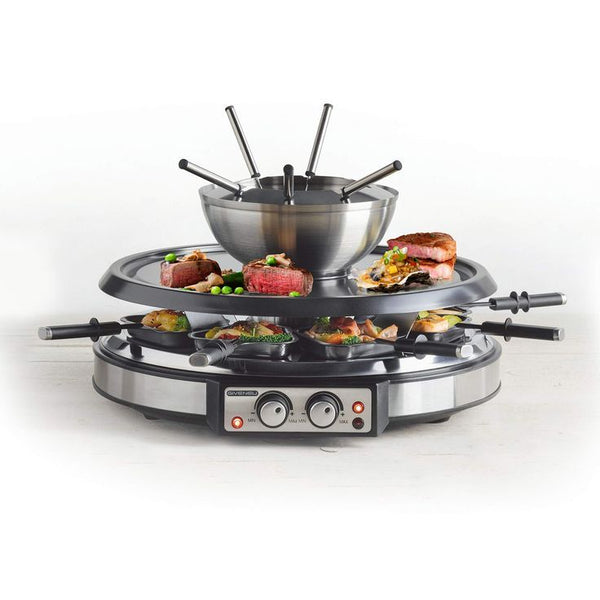 Severin RG 2348 2in1 Raclette Fondue Set for 8 people stainless steel BRAND  NEW 